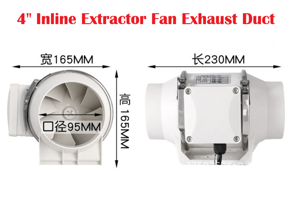 4" Inline Extractor Fan Exhaust Duct