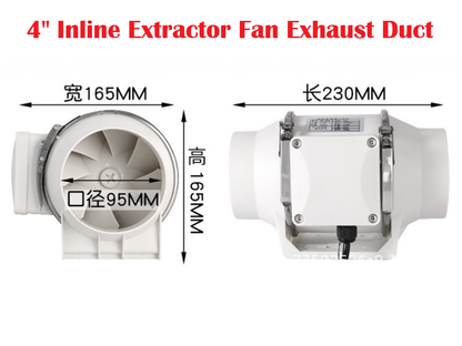 4" Inline Extractor Fan Exhaust Duct