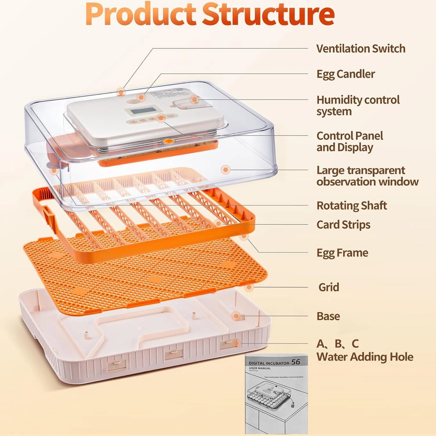 Automatic Egg Incubator  56-70 Eggs