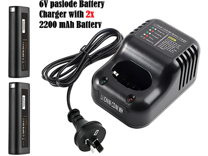 Paslode Battery Charger with 2 Batteries 2Ah