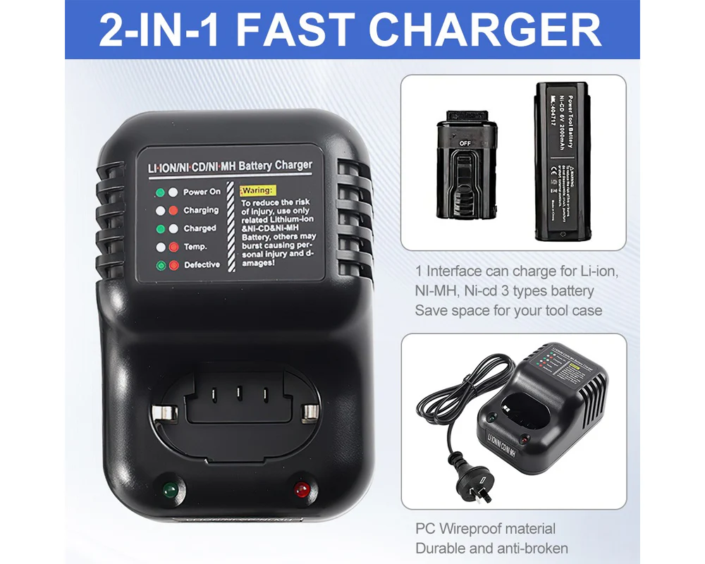 Top view of Paslode multi-voltage battery charger