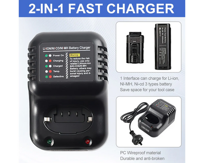Top view of Paslode multi-voltage battery charger