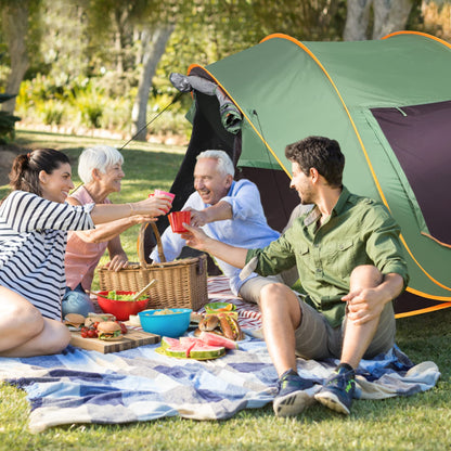 Back door of camping tent 4-6 person with double-zip design