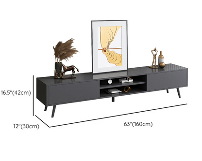 Dual storage cabinets on Entertainment Unit TV Stand closed