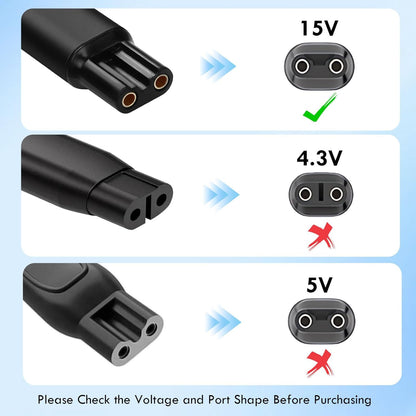 Side view of USB charger cable for Philips shaver with flexible cord