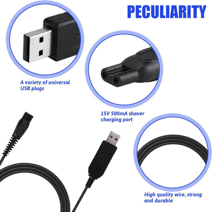 USB Charger Cable for Philips Shaver 15V
