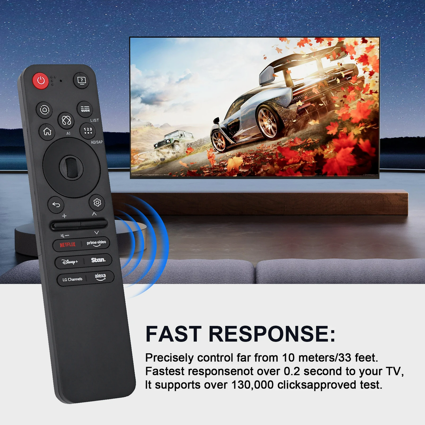 LG TV Remote MR25GA highlighting scroll wheel for menu navigation