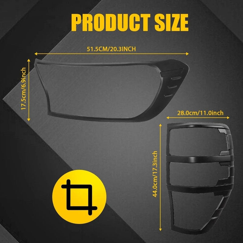 Side angle of headlight cover fitted on Ford Ranger PX3