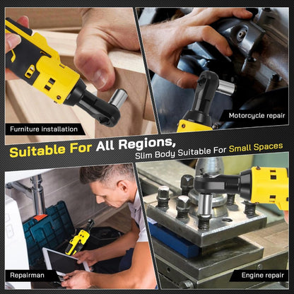 Close up of electric impact wrench trigger and ergonomic grip