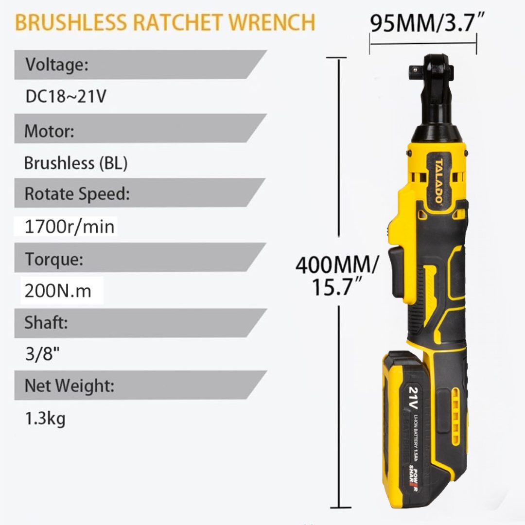 Cordless ratchet wrench with built-in LED light for dark spaces