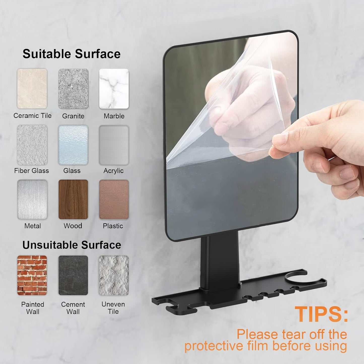 Bathroom Shaving Mirror Fogless Shower Mirror