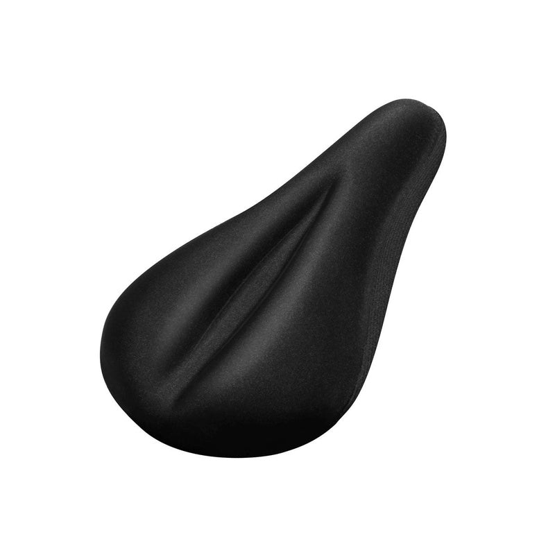 Bike seat cover gel saddle pad black top view showing gel padding