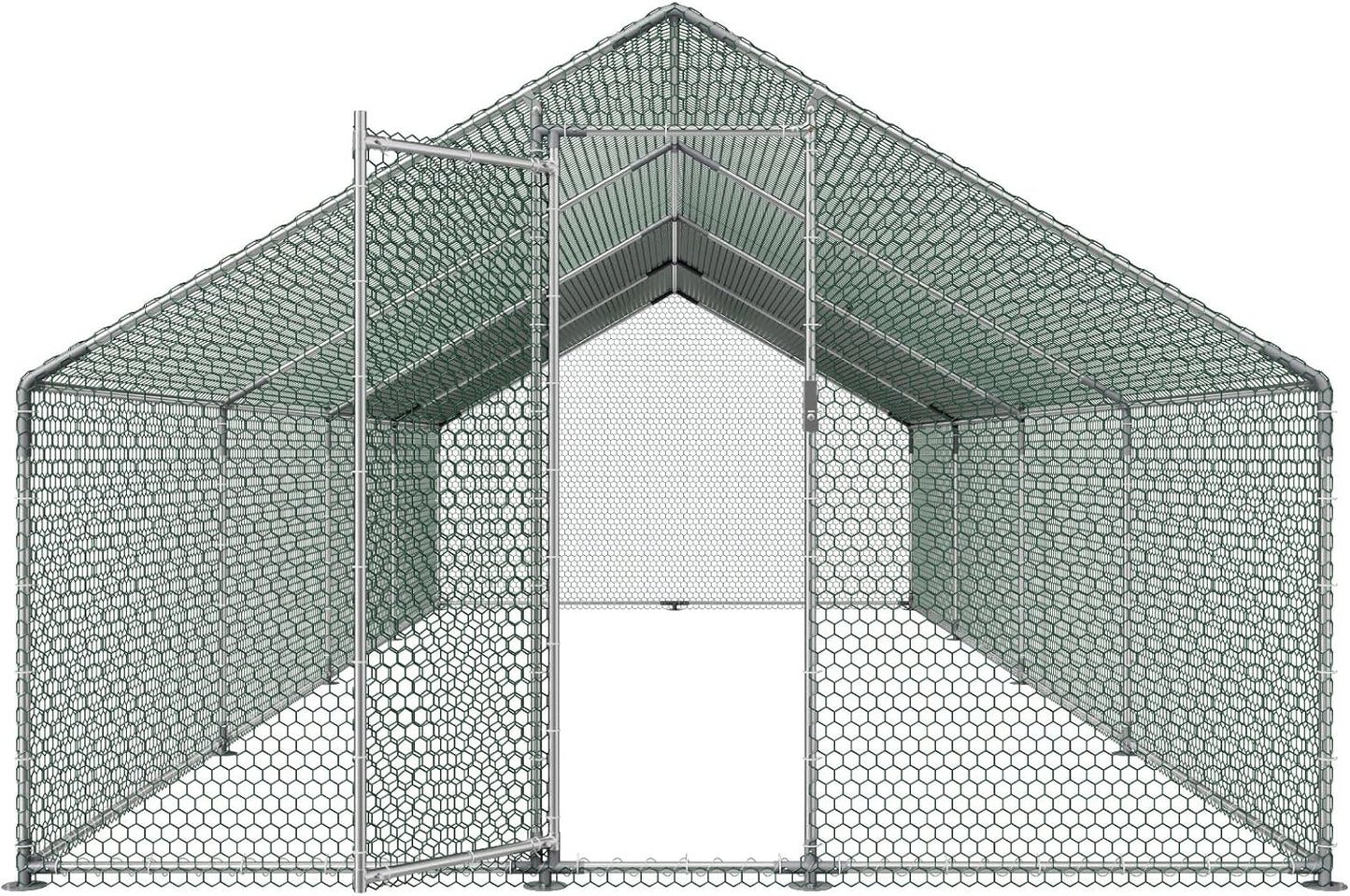 Chicken coop corner joint with quick-connect steel system