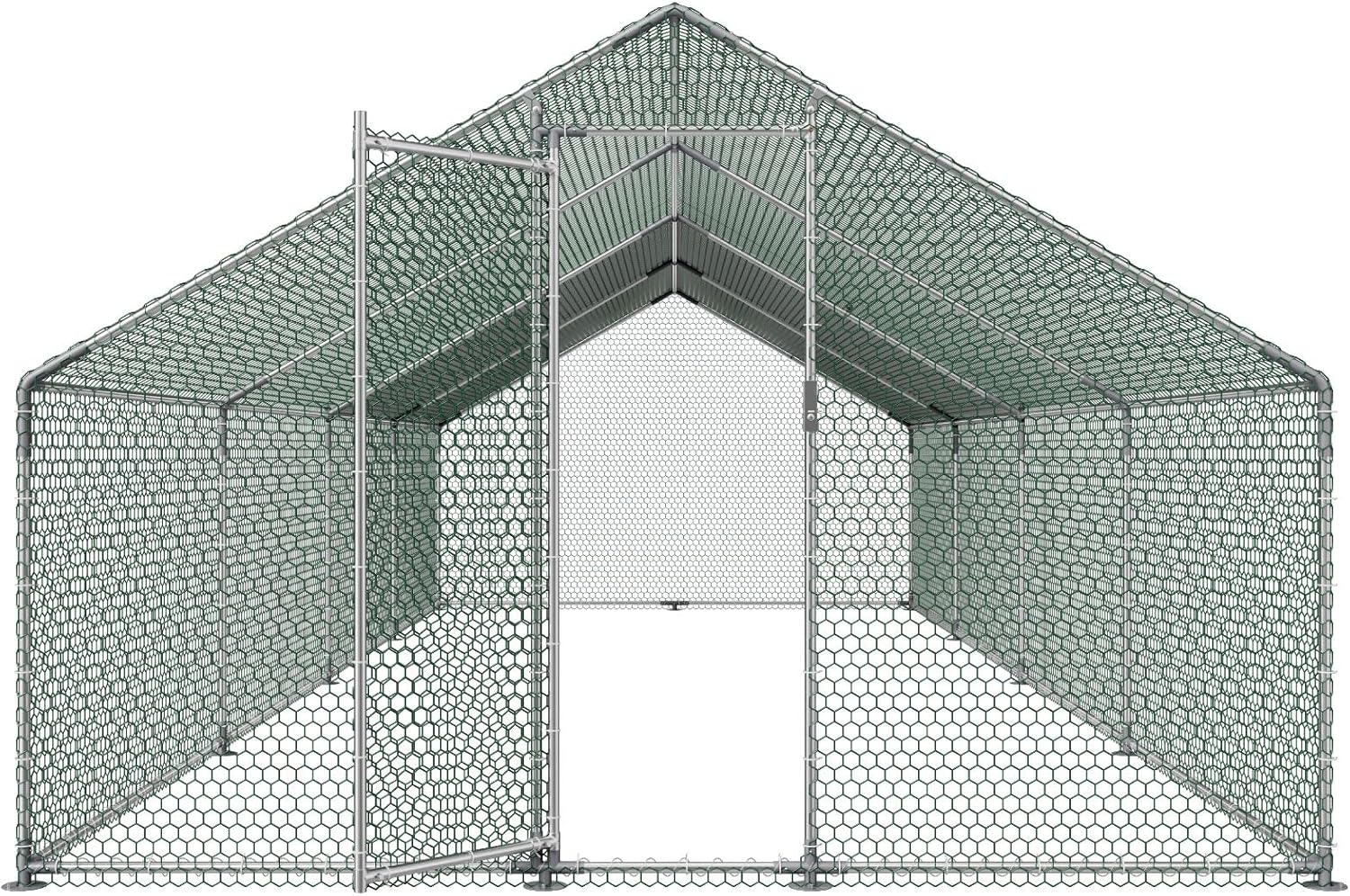 Chicken coop corner joint with quick-connect steel system