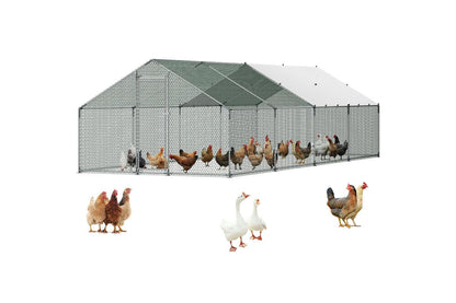 Close-up of chicken coop powder-coated wire mesh