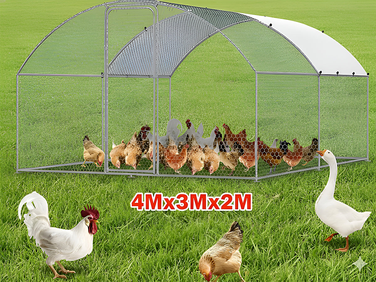 Multi-use outdoor chicken coop housing ducks and small pets