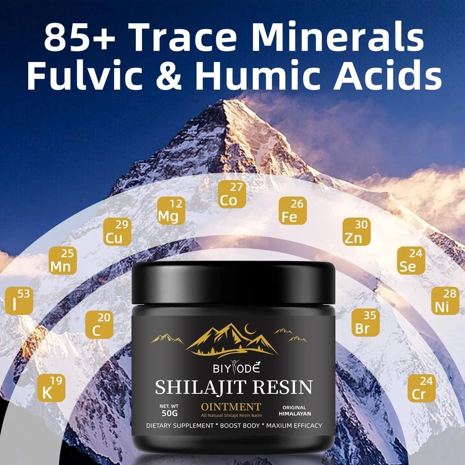 Organic Shilajit Resin jar with included measuring spoon