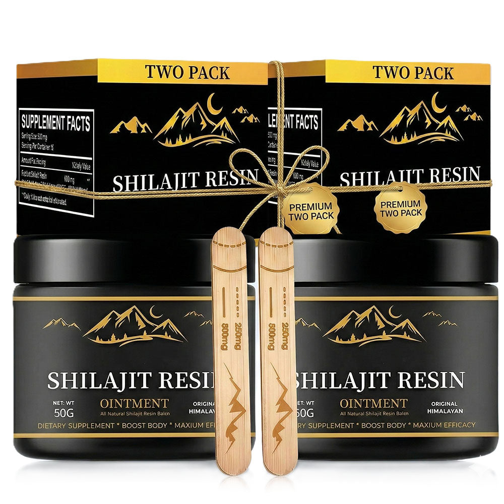 Organic Shilajit Resin 100g jar with dark brown resin inside