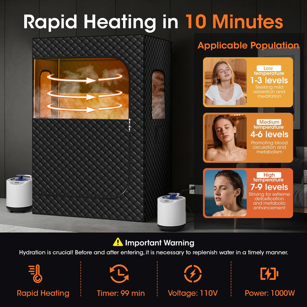 Portable Steam Sauna 2 Person Sauna