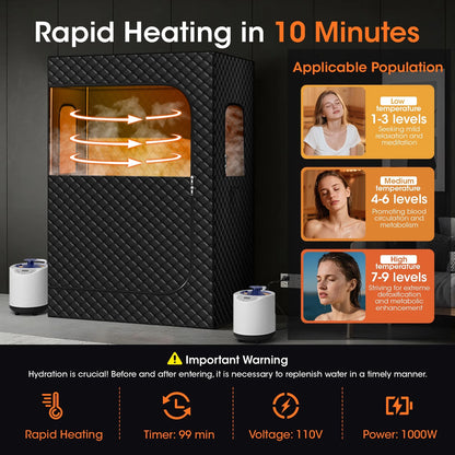 Portable Steam Sauna 2 Person Sauna