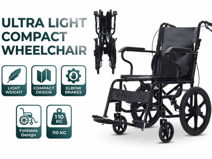Portable Wheelchair Foldable Wheel Chair 16 Inch