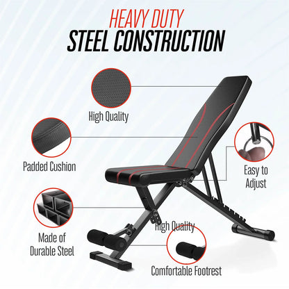 Adjustable Weight  Bench | Heavy Duty | Home Gym Bench