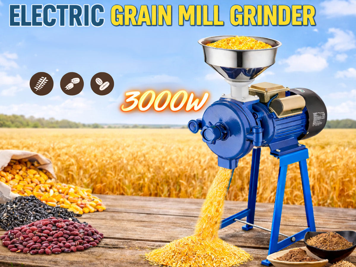 3000W Electric Grain Grinder Corn Wheat Flour Cereal Mill Wet & Dry