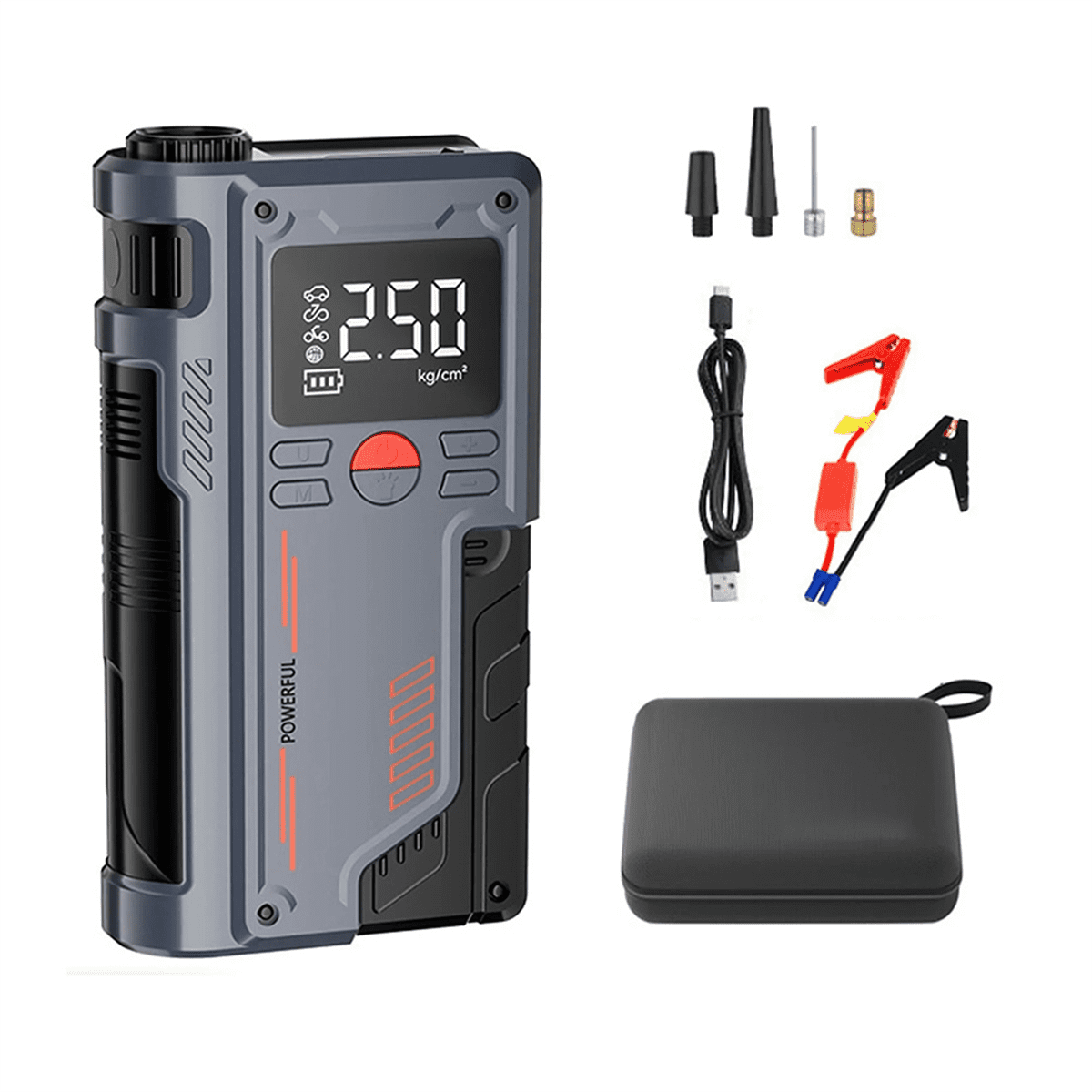 Portable Jump Starter with Air Compressor and Power Bank 10000mAh