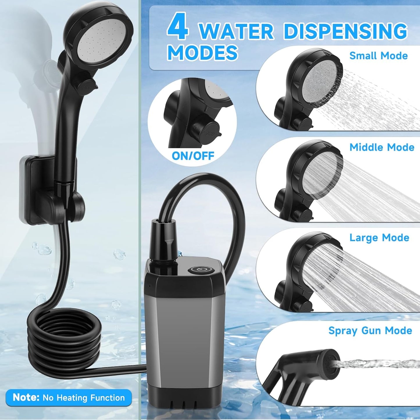 Portable Shower Kit Camping Shower Kit with Bucket