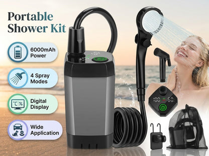Portable Shower Kit Camping Shower Kit with Bucket