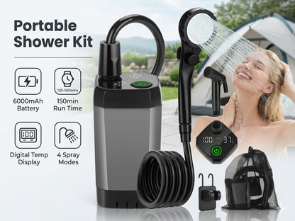 Portable Shower Kit Camping Shower Kit with Bucket