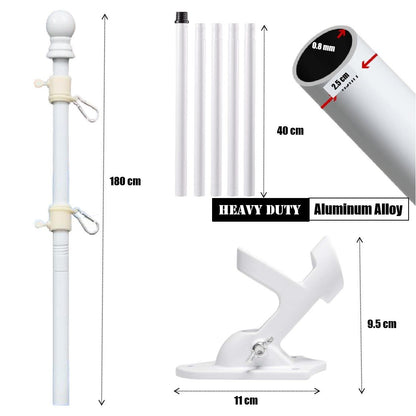 6ft Flag Pole Holder Kits Wall Mount Flagpole