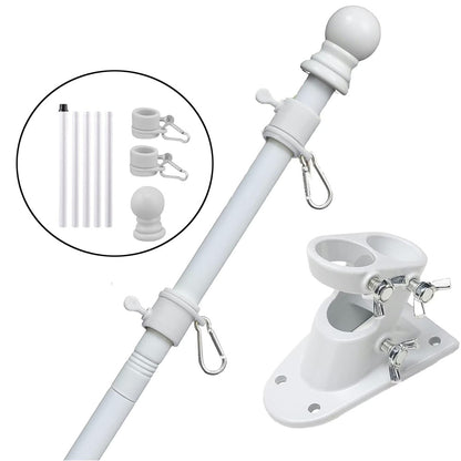Flag Pole Holder Kit Aluminum Porch Flagpole with Bracket