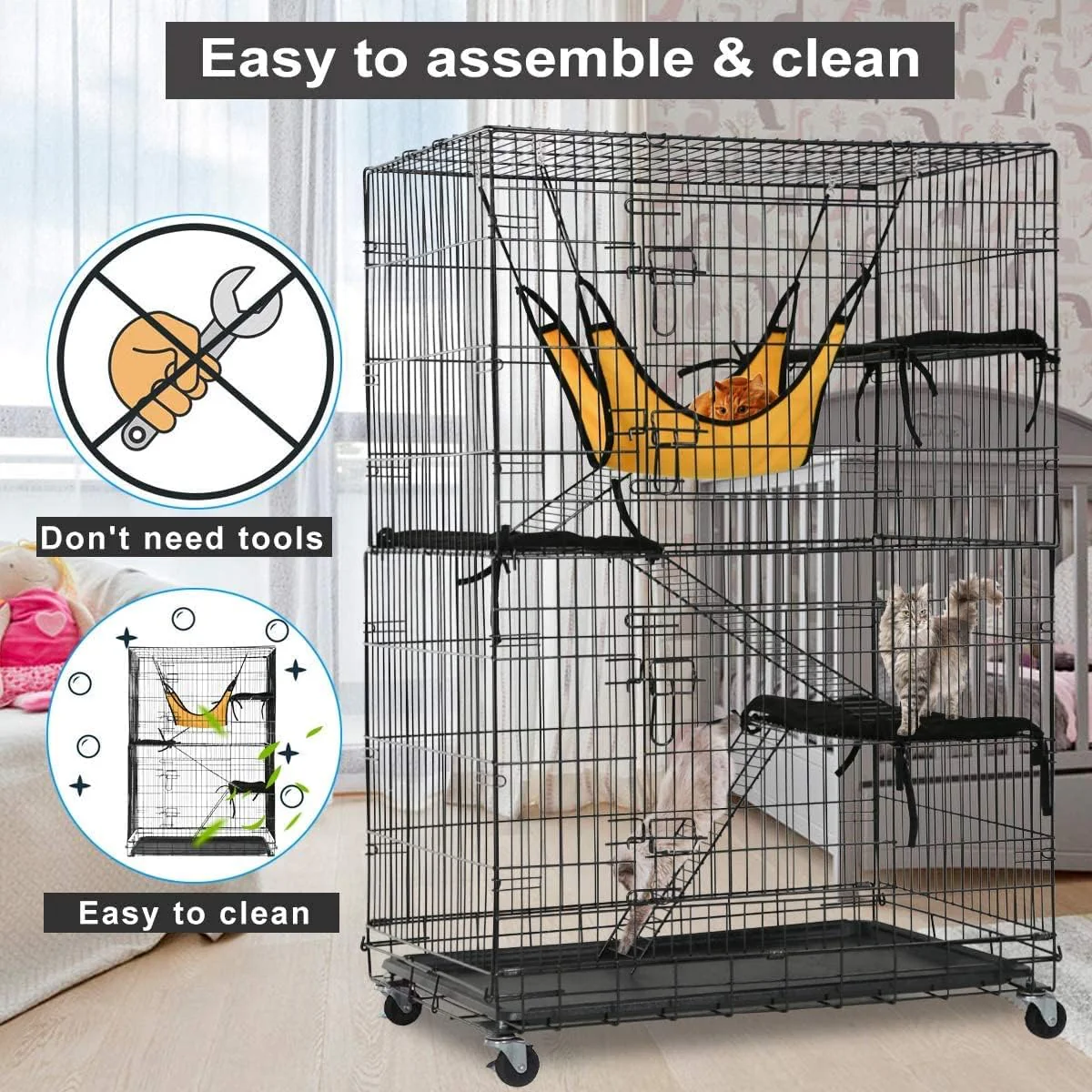 Pet Cage 76 cm x 52cm x 120 cm