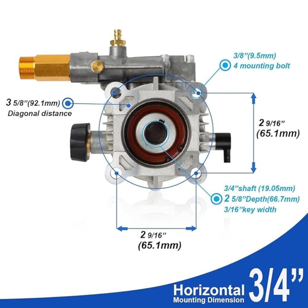 Water Blaster Pump Unit 19.05mm 3/4" Shaft 3000 PSI High Pressure Pump