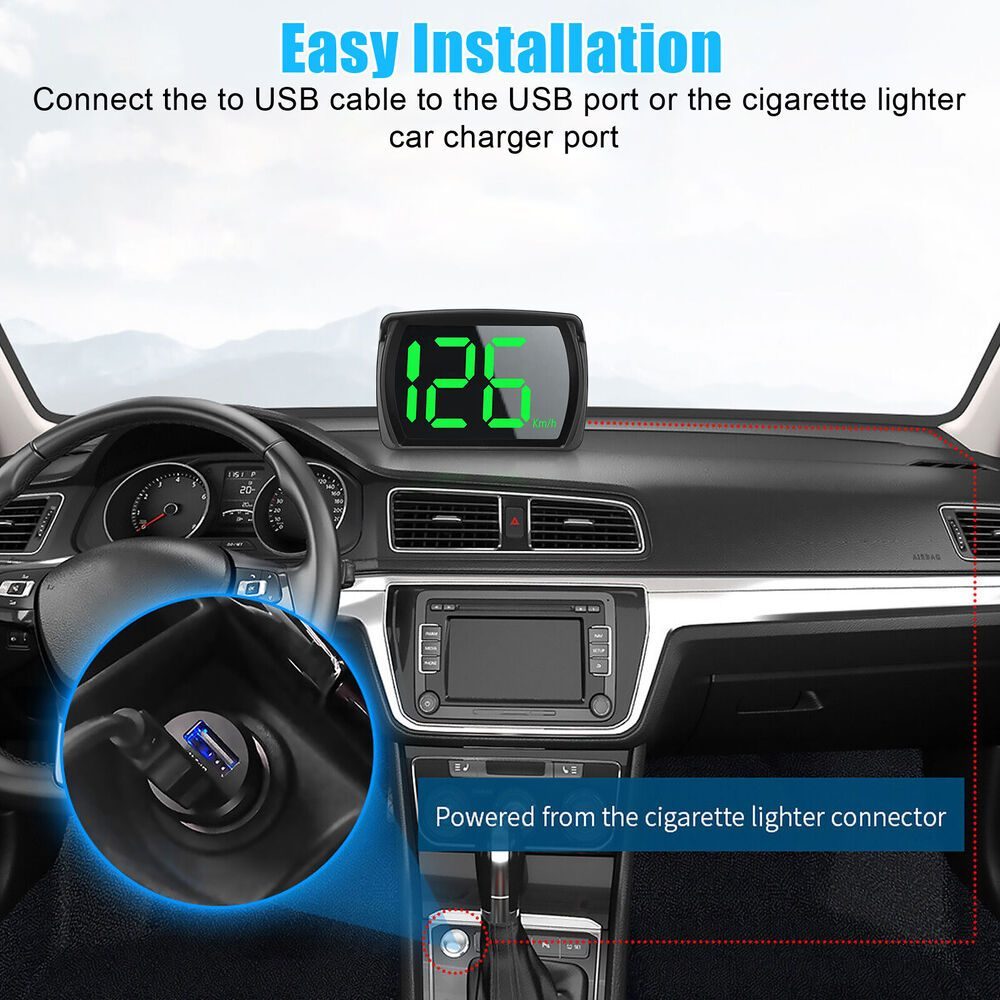 Digital Speedometer Universal GPS Car HUD Head Up Display KM/H Speed Display