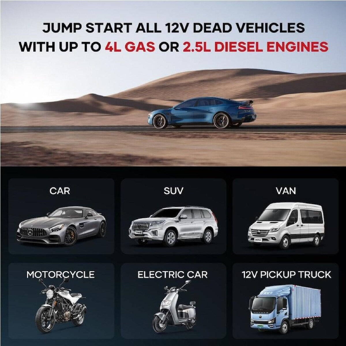 Car Jump Starter Pack 4IN1 12V