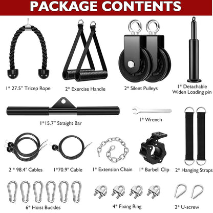 Home Gym Fitness Pulley Cable System Set