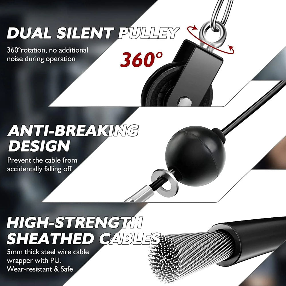 Home Gym Fitness Pulley Cable System Set