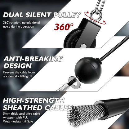 Home Gym Fitness Pulley Cable System Set