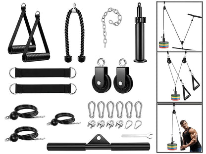 Home Gym Fitness Pulley Cable System Set