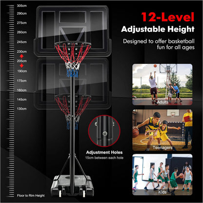 Height Adjustable Portable Basketball Hoop Stand