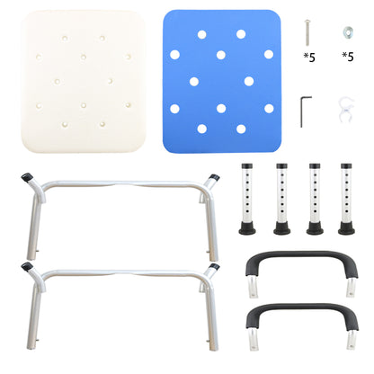 Adjustable Shower Chair Seat Bath Stool with Padded Armrests