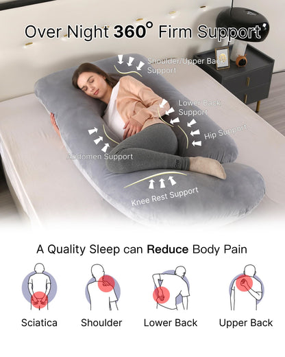 Pregnancy Pillow U-Shaped Full Length Body Support