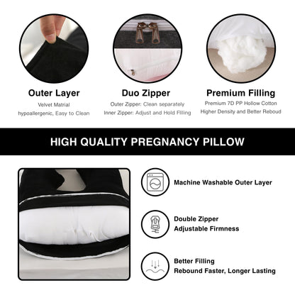 Pregnancy Pillow U-Shaped Full Length Body Support
