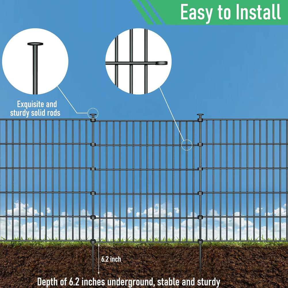 10 Pack Metal Garden Barrier Fence Animal Fence Panels,Garden Border
