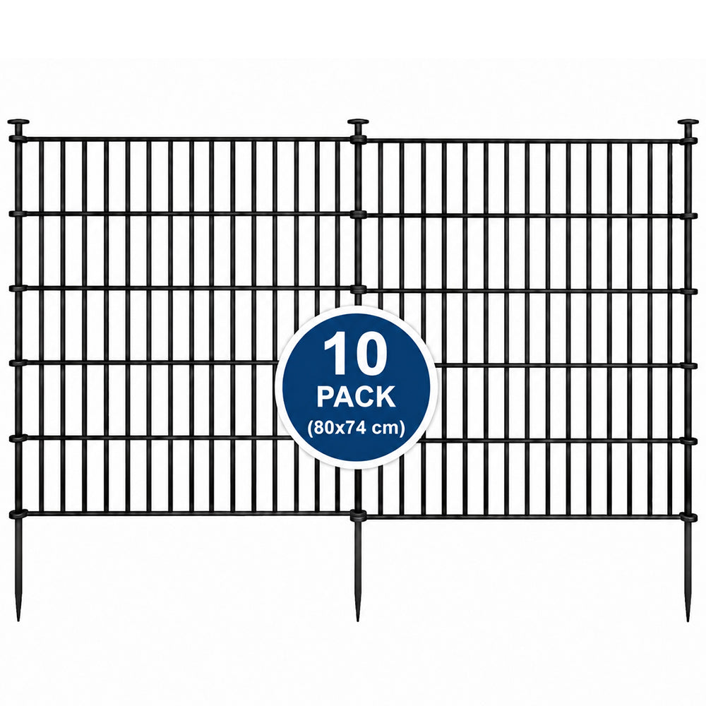 10 Pack Metal Garden Barrier Fence Animal Fence Panels,Garden Border