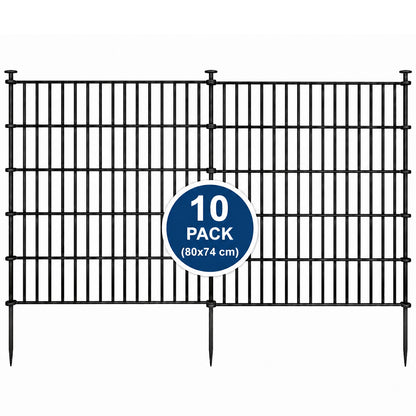 10 Pack Metal Garden Barrier Fence Animal Fence Panels,Garden Border