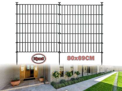 10 Pack Metal Garden Barrier Fence Animal Fence Panels,Garden Border