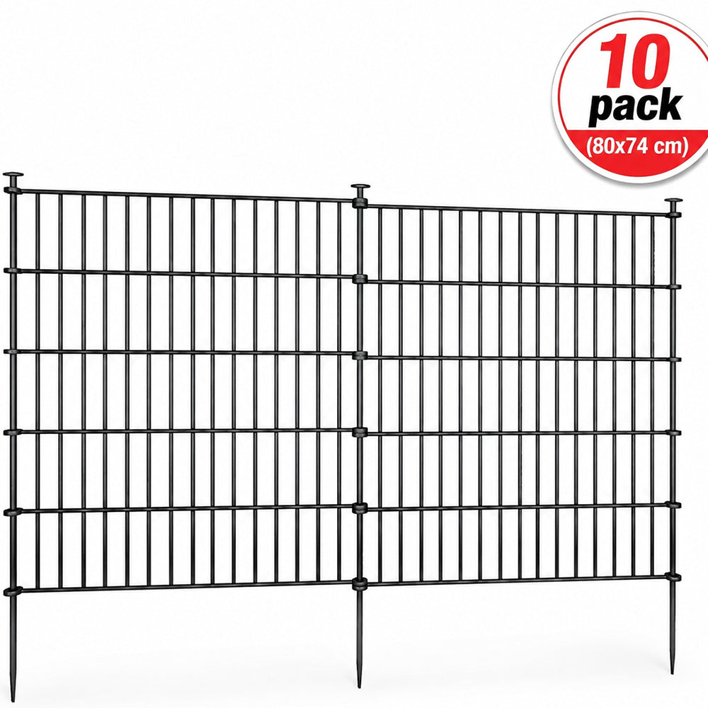 10 Pack Metal Garden Barrier Fence Animal Fence Panels,Garden Border